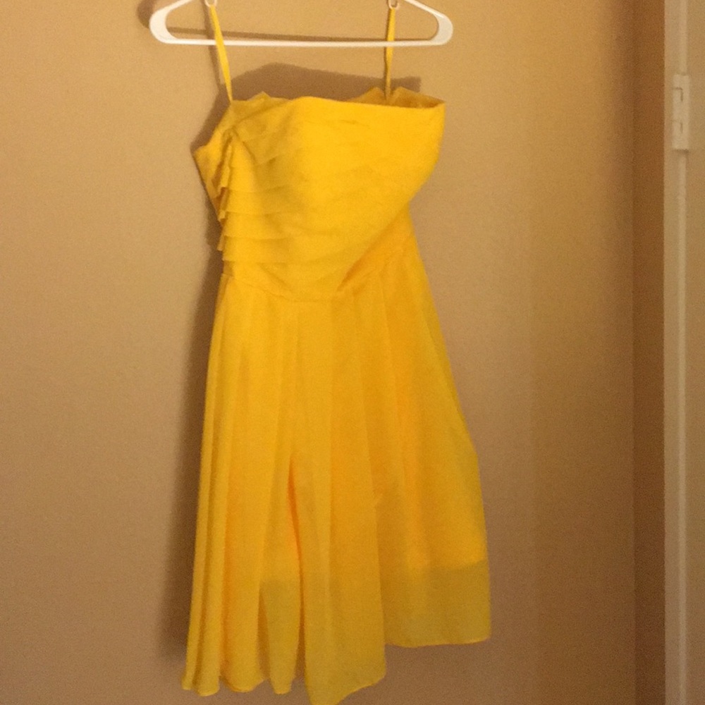 Strapless Yellow Dress